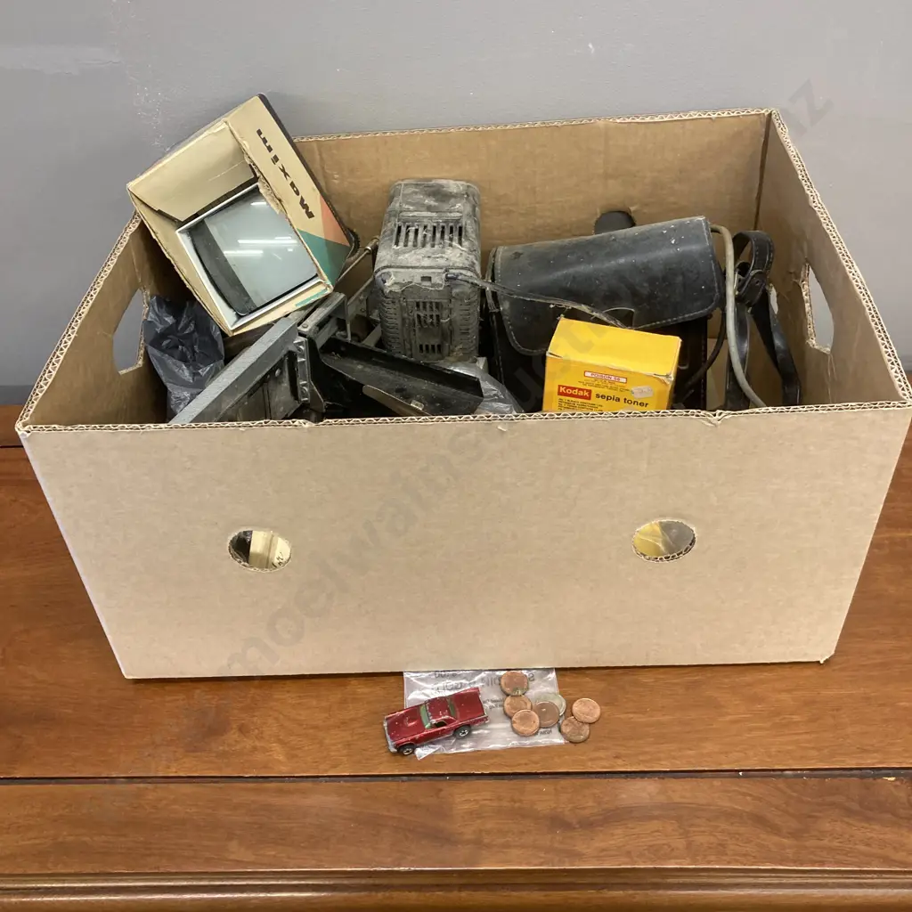 Hot Wheels '57 T-Bird, NZ Coins, Box lot Camera Parts, Slide Viewer, Assorted Films Etc Image 1++